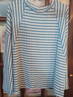 Striped Blue & White Women's Sweater